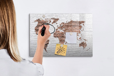 Popisovatelná magnetická tabule Mapa světa s místy, kde se daly pořídit fotografie