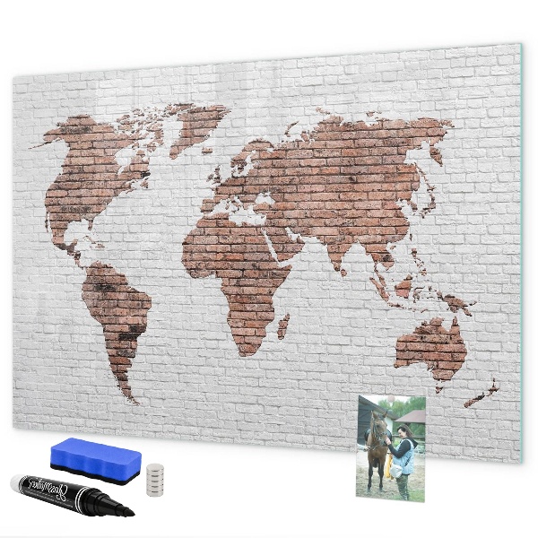 Popisovatelná magnetická tabule Mapa světa s místy, kde se daly pořídit fotografie