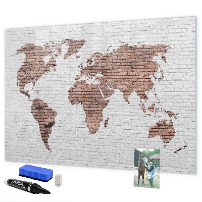 Popisovatelná magnetická tabule Mapa světa s místy, kde se daly pořídit fotografie