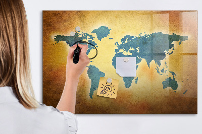 Magnetická psací tabule Mapa světa s prostorem pro fotografie