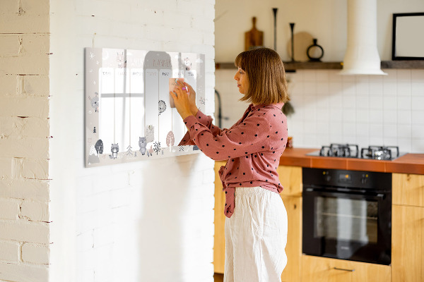 Magnetická psací tabule Týdenní plánovač s roztomilými zvířaty