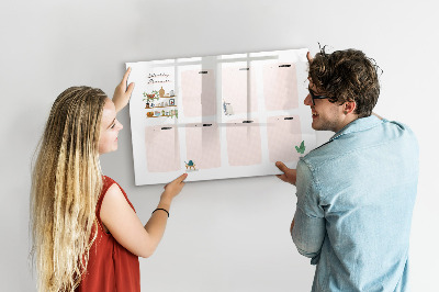 Magnetická psací tabule Týdenní diář s prostorem pro fotografie
