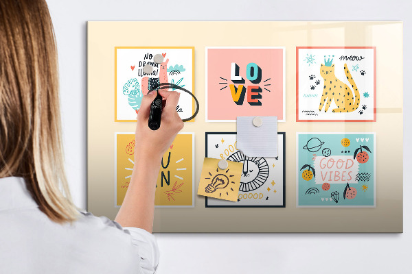Magnetická psací tabule Kreativní koláže plné pozitivních emocí