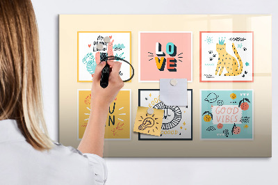 Magnetická psací tabule Kreativní koláže plné pozitivních emocí