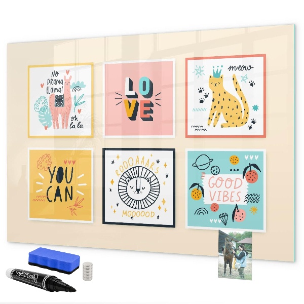 Magnetická psací tabule Kreativní koláže plné pozitivních emocí