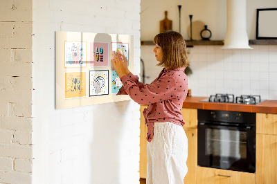 Magnetická psací tabule Kreativní koláže plné pozitivních emocí