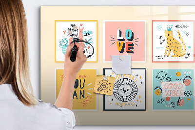 Magnetická psací tabule Kreativní koláže plné pozitivních emocí