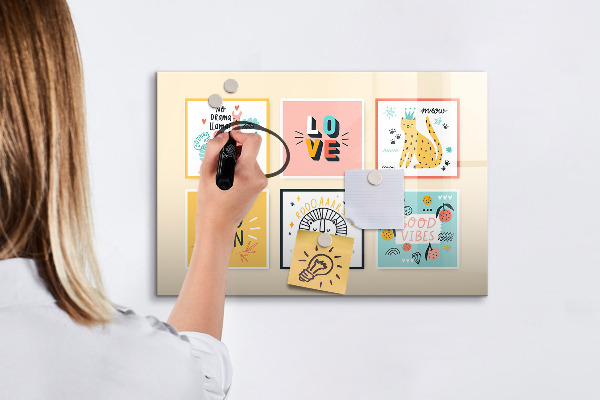 Magnetická psací tabule Kreativní koláže plné pozitivních emocí