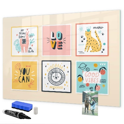 Magnetická psací tabule Kreativní koláže plné pozitivních emocí