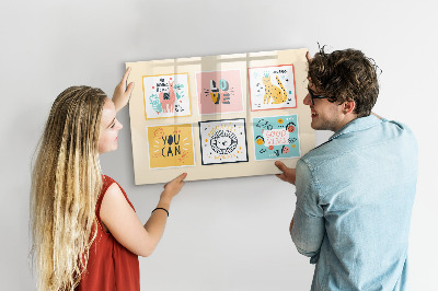 Magnetická psací tabule Kreativní koláže plné pozitivních emocí
