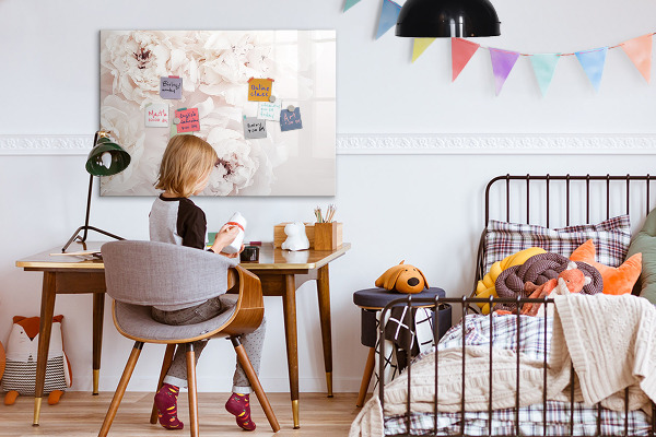 Popisovatelná magnetická tabule Květinový motiv s prostorem pro fotografie