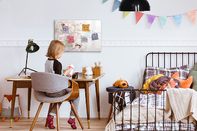 Popisovatelná magnetická tabule Květinový motiv s prostorem pro fotografie
