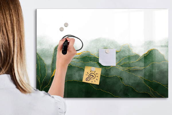 Popisovatelná magnetická tabule Zelená tabule na fotografie a poznámky