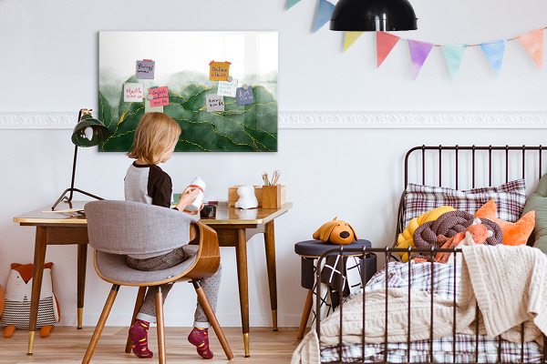 Popisovatelná magnetická tabule Zelená tabule na fotografie a poznámky