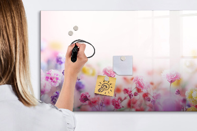 Popisovatelná magnetická tabule Květinová deska na fotografie a poznámky