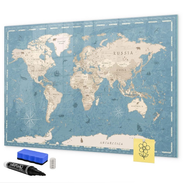 Magnetická psací tabule Mapa světa s osobními vzpomínkami
