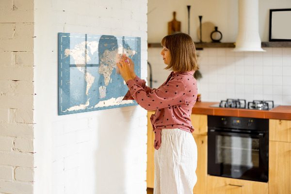 Magnetická psací tabule Mapa světa s osobními vzpomínkami