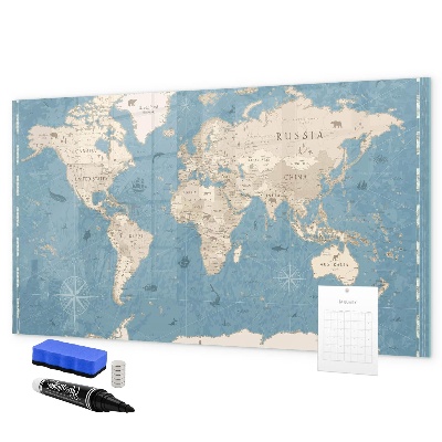Magnetická psací tabule Mapa světa s osobními vzpomínkami