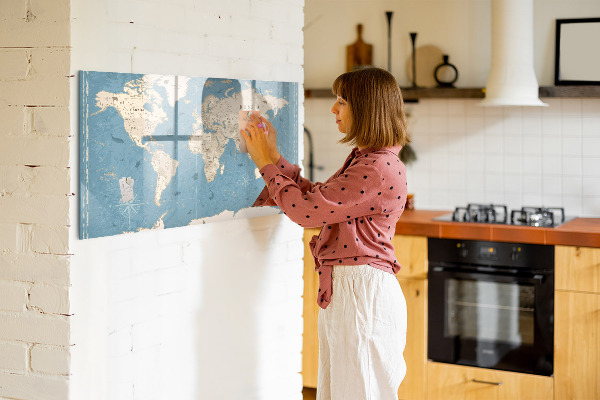 Magnetická psací tabule Mapa světa s osobními vzpomínkami