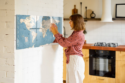 Magnetická psací tabule Mapa světa s osobními vzpomínkami