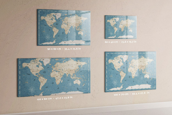 Magnetická psací tabule Mapa světa s osobními vzpomínkami