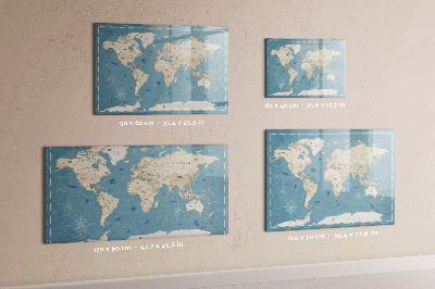Magnetická psací tabule Mapa světa s osobními vzpomínkami