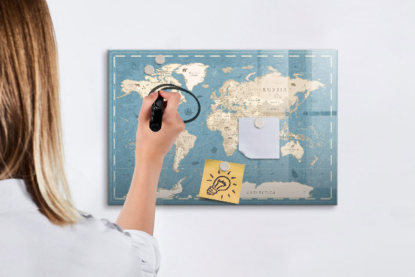 Magnetická psací tabule Mapa světa s osobními vzpomínkami