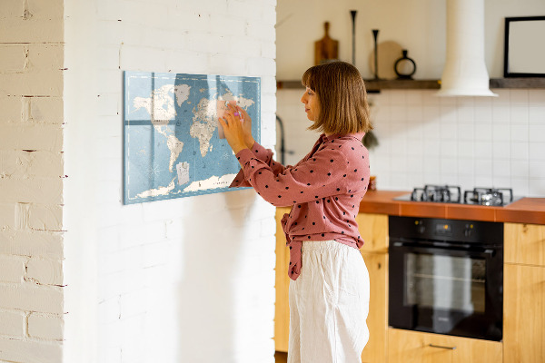 Magnetická psací tabule Mapa světa s osobními vzpomínkami