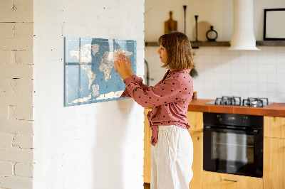 Magnetická psací tabule Mapa světa s osobními vzpomínkami