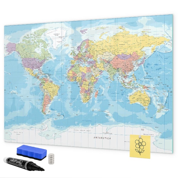 Magnetická psací tabule Mapa světa s osobními vzpomínkami
