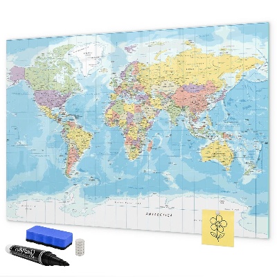 Magnetická psací tabule Mapa světa s osobními vzpomínkami
