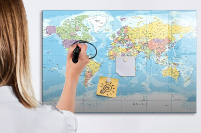Magnetická psací tabule Mapa světa s osobními vzpomínkami