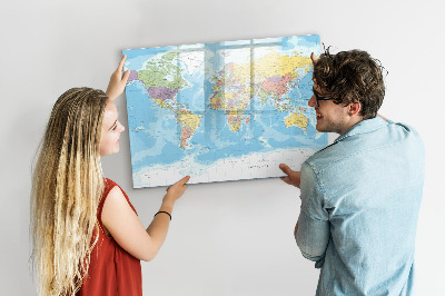 Magnetická psací tabule Mapa světa s osobními vzpomínkami