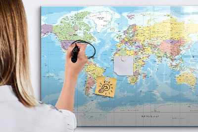 Magnetická psací tabule Mapa světa s osobními vzpomínkami