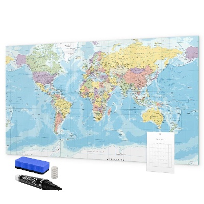Magnetická psací tabule Mapa světa s osobními vzpomínkami