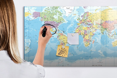 Magnetická psací tabule Mapa světa s osobními vzpomínkami