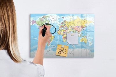 Magnetická psací tabule Mapa světa s osobními vzpomínkami