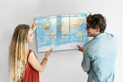 Magnetická psací tabule Mapa světa s osobními vzpomínkami