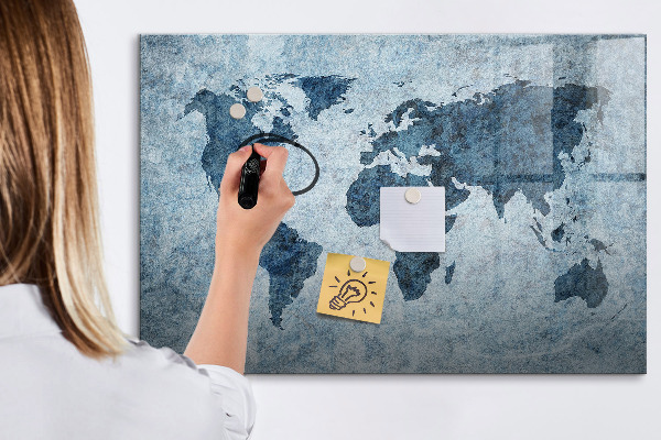 Magnetická psací tabule Mapa světa s osobními vzpomínkami