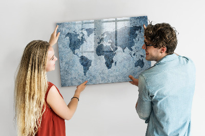Magnetická psací tabule Mapa světa s osobními vzpomínkami