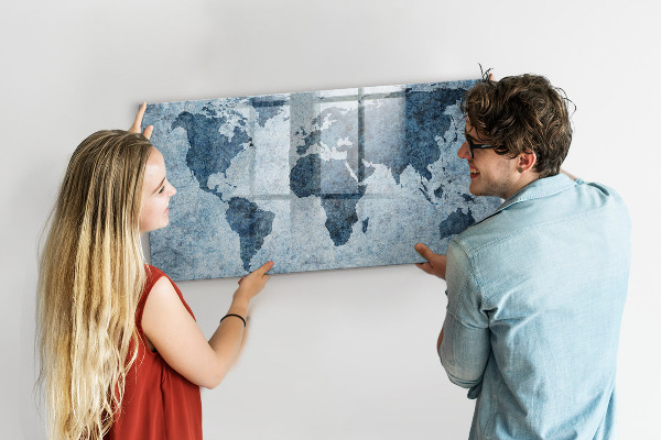 Magnetická psací tabule Mapa světa s osobními vzpomínkami