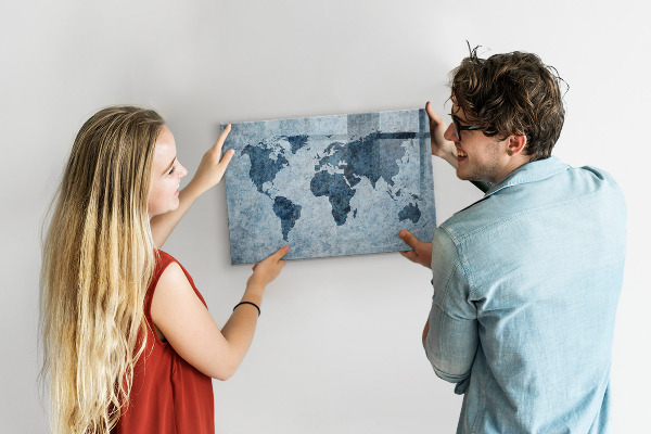Magnetická psací tabule Mapa světa s osobními vzpomínkami