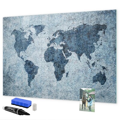 Magnetická psací tabule Mapa světa s osobními vzpomínkami