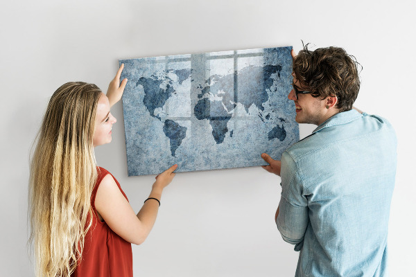 Magnetická psací tabule Mapa světa s osobními vzpomínkami