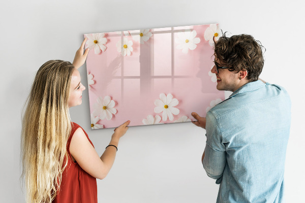 Popisovatelná magnetická tabule Květinový motiv pro fotoprezentaci