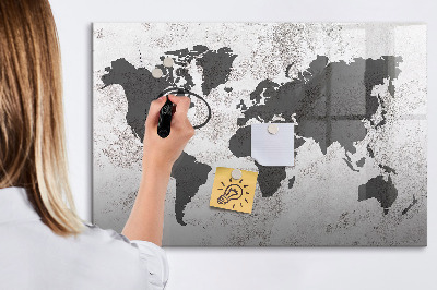 Popisovatelná magnetická tabule Mapa světa se vzpomínkami a poznámkami