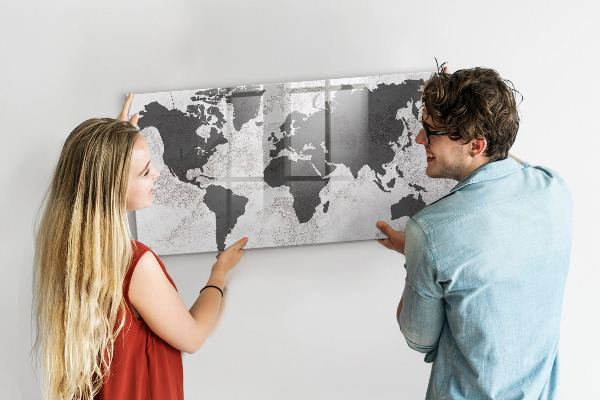 Popisovatelná magnetická tabule Mapa světa se vzpomínkami a poznámkami