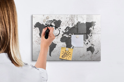 Popisovatelná magnetická tabule Mapa světa se vzpomínkami a poznámkami