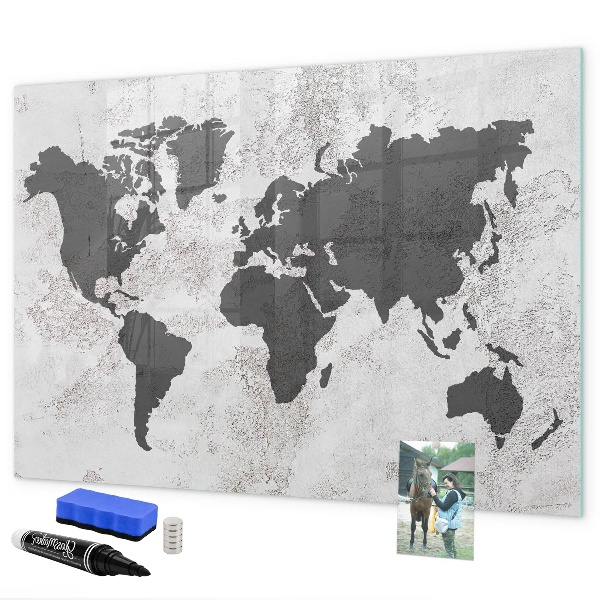 Popisovatelná magnetická tabule Mapa světa se vzpomínkami a poznámkami