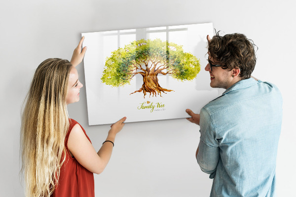 Popisovatelná magnetická tabule Rodokmen s prostorem pro fotografie